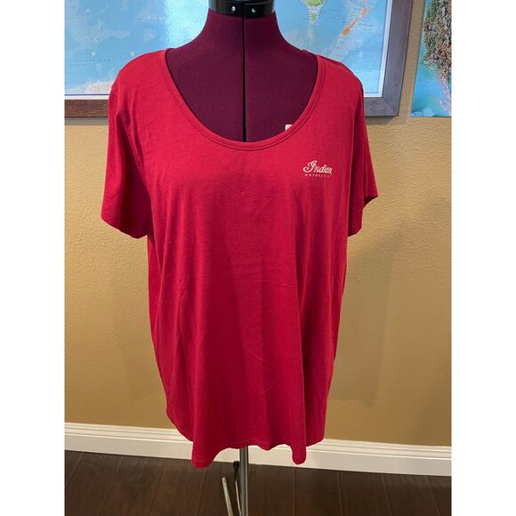 Indian Motorcycle Woman’s Red Indian Logo T-Shirt XL - Picture 1 of 6